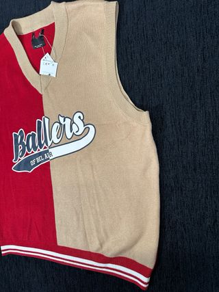 Chaleco Pull&Bear Rojo/Beige Talla L