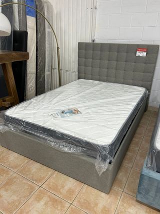 cama canapé + cabecero + colchon visco 135 y 150