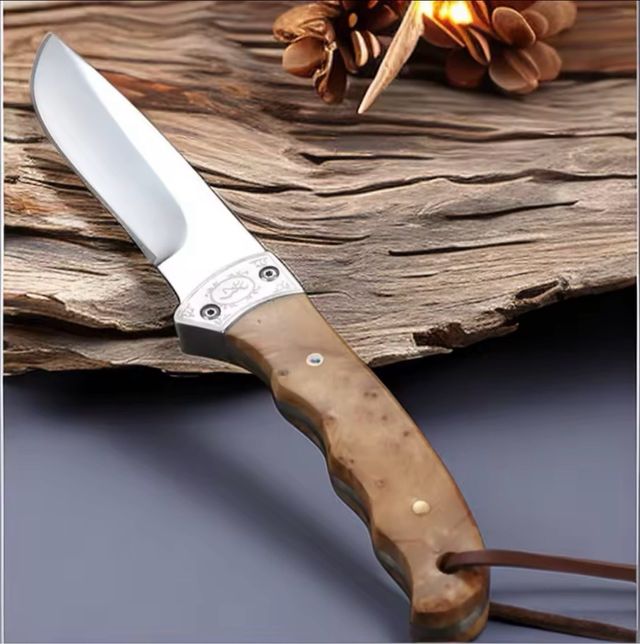 Coltello artigianale per bushcraft, caccia, camping ed EDC, nuovo