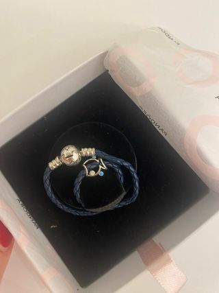 Pulsera Cordón Pandora Azul marino y Plata