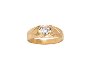 anillo oro 18k con piedra con circonita