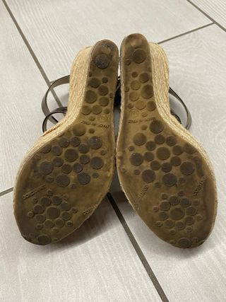 Jimmy Choo sandali con zeppa marrone oro