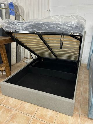 cama canapé + cabecero + colchon visco 135 y 150