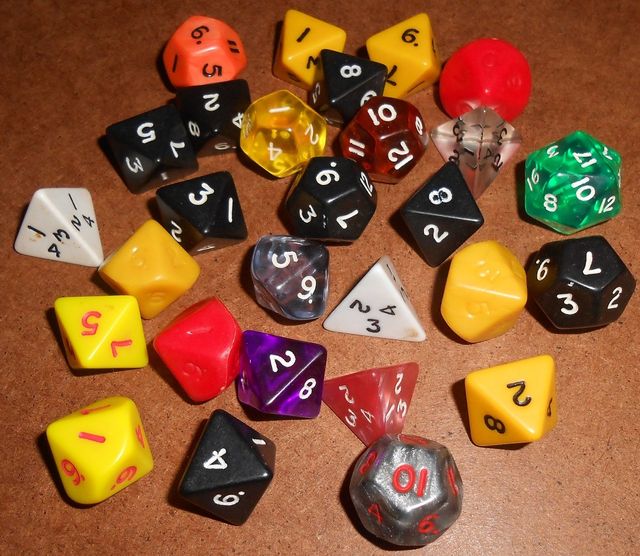 Set di dadi da gioco anni '90