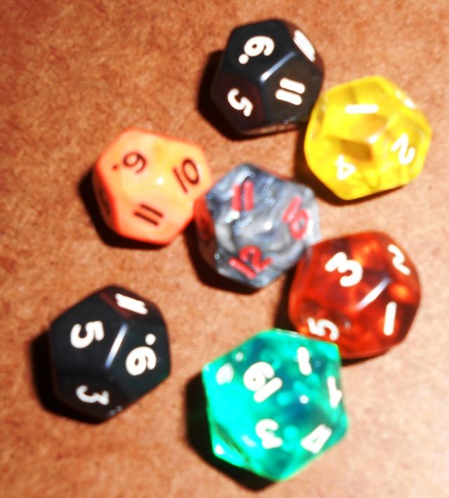 Set di dadi da gioco anni '90