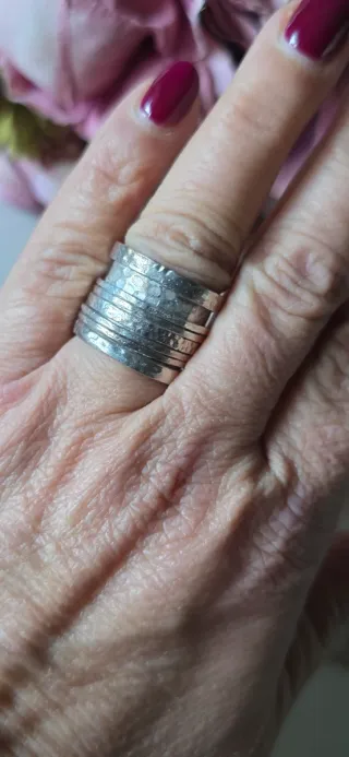 Anillo plata de ley tubería años 90