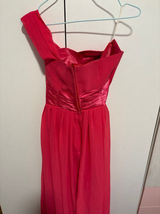 Vestido fiesta largo rosa talla S