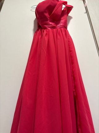 Vestido fiesta largo rosa talla S
