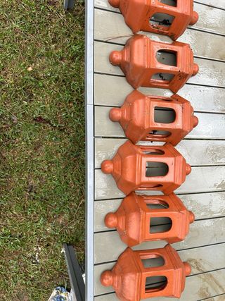 Lámparas de cerámica naranja (Set de 8)