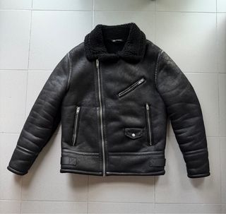 Cazadora Zara Negra Borrego