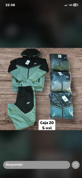 Conjunto Deportivo Nike Negro y Verde Talla XXL