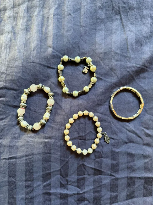 Collar Vintage Perlas Marrones y Doradas