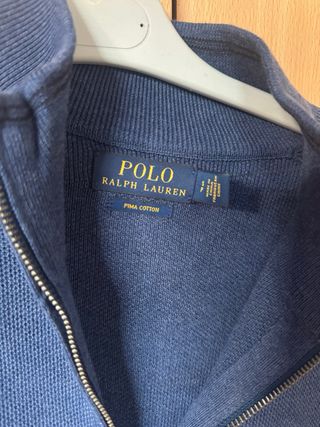 Jersey Ralph Lauren cuello cremallera azul