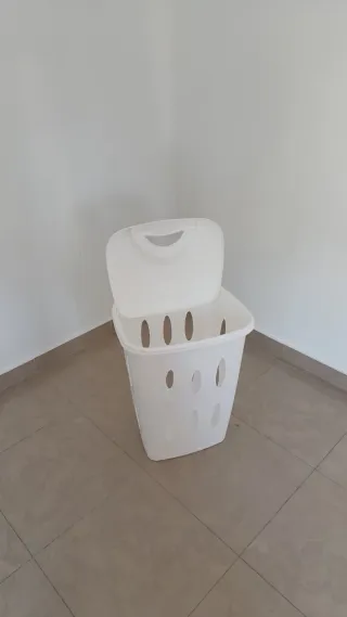 Plancha vapor, tendedero y cesta ropa