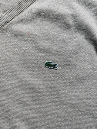 Jersey Lacoste V-Neck Beige Vintage