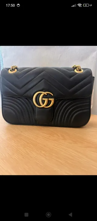 Borsa Gucci GG Marmont Nero Dorato