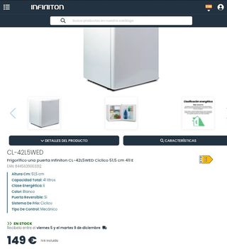 Frigorífico 42L infinition CL-42L5WED