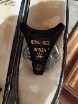 Esquís vintage White Bird con bastones