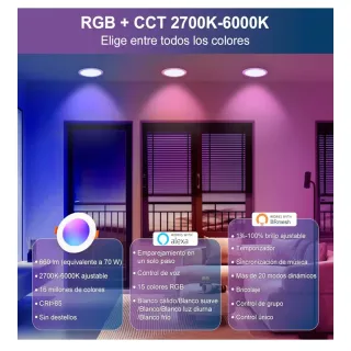 Dusktec Downlight LED Empotrable 3" RGB