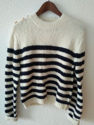 Zara jersey punto rayas M nuevo