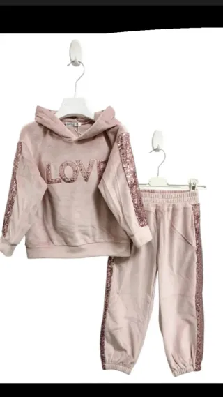 Tuta ciniglia bimba LOVE con paillettes