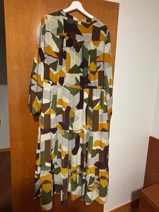 Vestido largo estampado multicolor