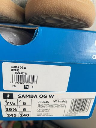 Adidas Samba OG Argento 39 1/3