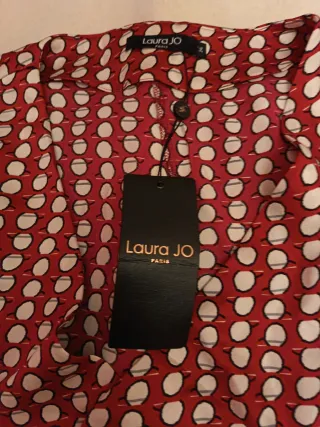 Camisón Laura JO Paris Talla M roja blanco