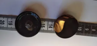 11 Botones cristal Negros y Dorados vintage.