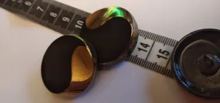 11 Botones cristal Negros y Dorados vintage.