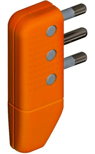 Spina Corner Squadra 2P+T 16A Arancio BTicino