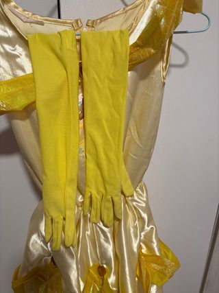 Vestido Bella y Bestia Talla 8-10 con Guantes
