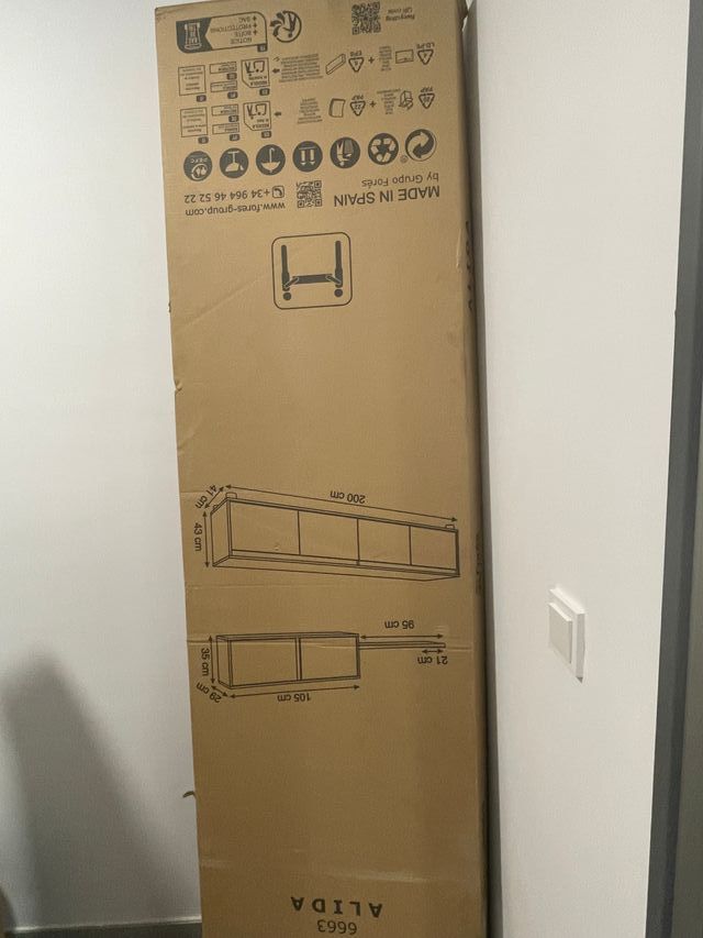 Repisa de madera blanco y roble