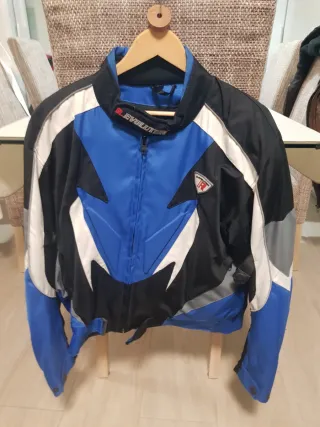 Chaqueta de moto R.Evolution azul y negra. T. XL
