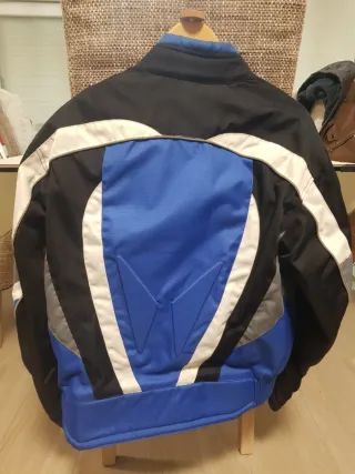 Chaqueta de moto R.Evolution azul y negra. T. XL