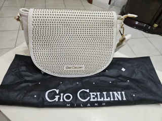 Borsa Gio Cellini avorio borchie dorate