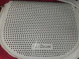 Borsa Gio Cellini avorio borchie dorate