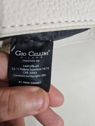 Borsa Gio Cellini avorio borchie dorate