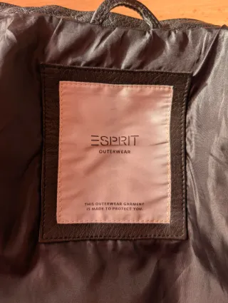 Chaqueta de cuero ESPRIT negro cuero