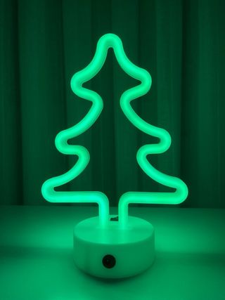 Lámpara Árbol Navidad Neón Verde Telepizza