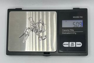 Cadena Bismark oro blanco de 18k, 5.09 g, 40 cm.