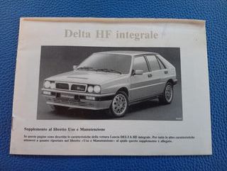 Lancia DELTA HF INTEGRALE supp. Uso Manutenzione