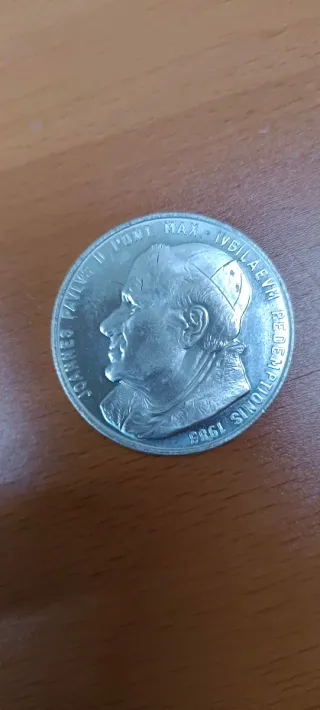 MONEDA PLATA PAPA JUAN PABLO II