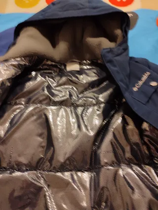 Abrigo niño Columbia azul talla L , 14-16