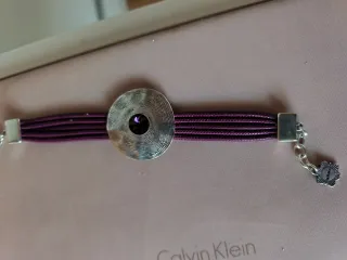 Pulsera cordón y plata morada