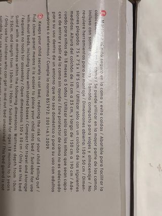 Barrera de seguridad para cama infantil