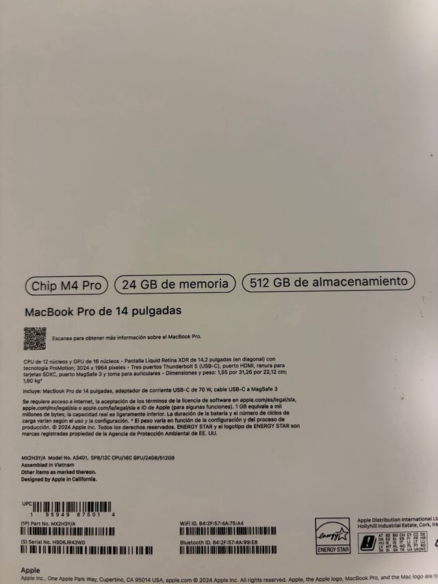 MacBook Pro 14 M4 Pro 24GB 512GB