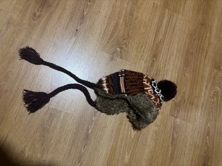 Gorro de invierno con orejeras y pompón