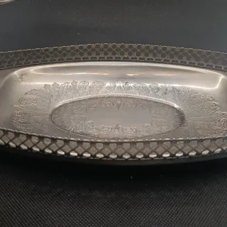 Vassoio Argentato Vintage con Manico