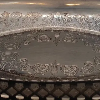 Vassoio Argentato Vintage con Manico